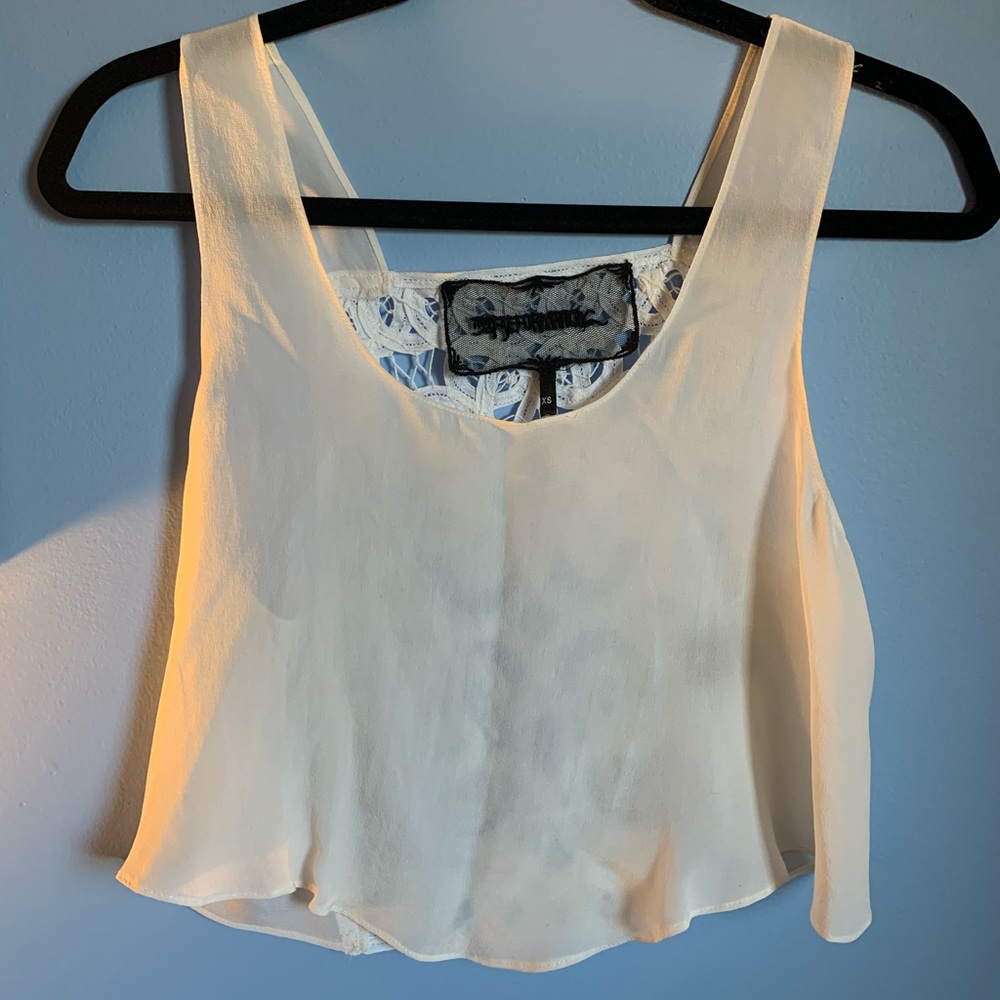 The Reformation ivory cropped tank